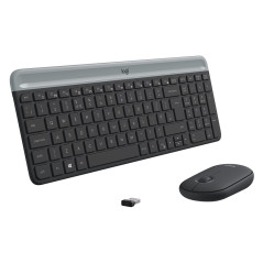 Logitech 920-009198 tastiera Mouse incluso Universale RF Wireless QWERTY Spagnolo Grafite