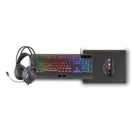 Kit mars gaming teclado + raton + alfombrilla + auricular
