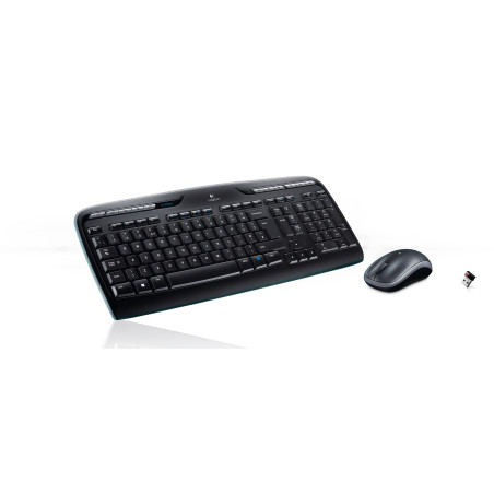 Teclado + mouse logitech mk330 wireless inalambrico negro ingles internacional