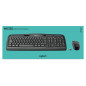 Teclado + mouse logitech mk330 wireless inalambrico negro ingles internacional