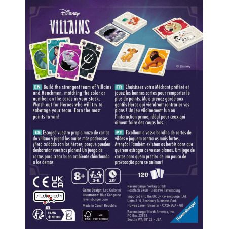 Juego de mesa ravensburger disney villains -  the card game