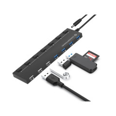 Conceptronic HUBBIES09B hub di interfaccia USB tipo A 5000 Mbit s Nero