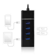 Ewent EW1137 hub di interfaccia USB 3.2 Gen 1 (3.1 Gen 1) Type-C 5000 Mbit s Nero