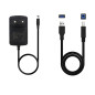 Docking station tooq hd 2.5 - 3.5 pulgadas sata a usb 3.0 doble bahia -  usb 2.0 host -  4200rpm - 7200rpm