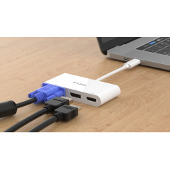 D-Link DUB-V310 replicatore di porte e docking station per laptop Cablato USB 3.2 Gen 1 (3.1 Gen 1) Type-C Bianco