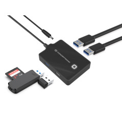 Conceptronic HUBBIES10B replicatore di porte e docking station per laptop USB 3.2 Gen 1 (3.1 Gen 1) Type-A Nero