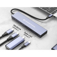 Conceptronic HUBBIES14G hub di interfaccia USB 3.2 Gen 2 (3.1 Gen 2) Type-C 10000 Mbit s Grigio