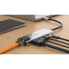 D-Link DUB-M520 replicatore di porte e docking station per laptop Cablato Thunderbolt 3 Alluminio