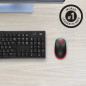 Mouse raton logitech m190 full size optico wireless inalambrico rojo