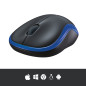 Mouse logitech wireless m185 optico azul  2.4ghz