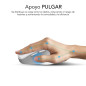 Raton inalambrico subblim curve ergo dual blanco