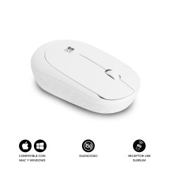 Raton inalambrico subblim submo - b2sw011 blanco