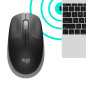 Mouse raton logitech m190 full size optico wiireles inalambrico gris claro