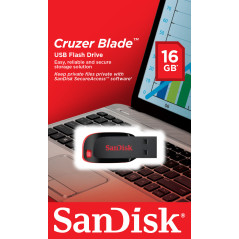 Memoria usb 2.0 sandisk 16gb cruzer blade rojo