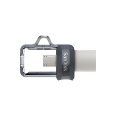 SanDisk Ultra Dual m3.0 unità flash USB 256 GB USB Type-A   Micro-USB 3.2 Gen 1 (3.1 Gen 1) Nero, Argento, Trasparente