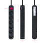 Regleta 6 tomas 1.4m nanocable con interruptor negro -  250v -  proteccion