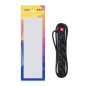 Regleta 6 tomas 1.4m nanocable con interruptor negro -  250v -  proteccion