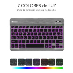 SUBBLIM TECLADO SMART BACKLIT BLUETOOTH GREY QWERTY Spagnolo Nero, Grigio