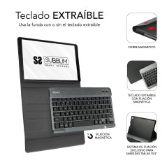 SUBBLIM SUBKT3-BTS055 tastiera per dispositivo mobile QWERTY Spagnolo Bluetooth Nero, Grigio