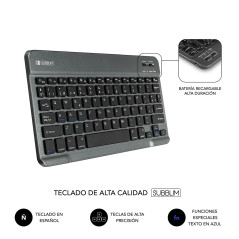 SUBBLIM SUB-KT2-BT0001 tastiera per dispositivo mobile QWERTY Spagnolo Bluetooth Nero