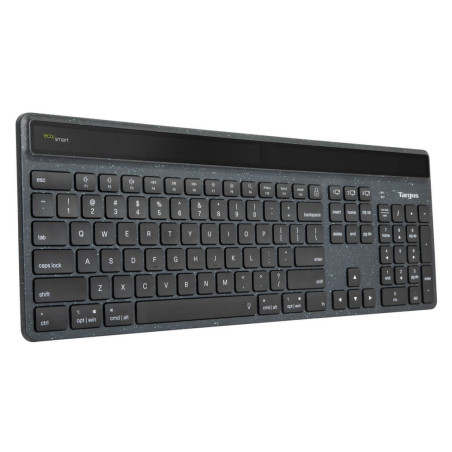 Teclado inalambrico targus akb868es ecosmart solar keyboard antimicrobiano bluetooth full size usb - c negro