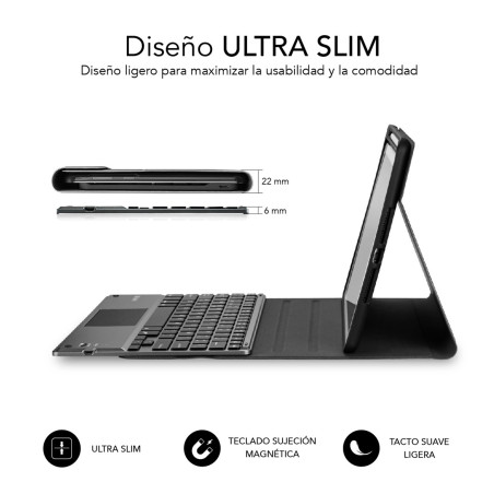 Funda + teclado subblim para ipad pro 11 pulgadas negro - gris