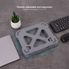 TooQ TQLRS0012-AL-G supporto per laptop Supporto per laptop e tablet Grigio 43,9 cm (17.3")