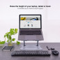 Soporte - base elevador tooq para portatil tablets libros aluminio ajustable ergonmico gris