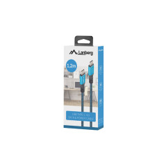 Lanberg CA-CMCM-45CU-0012-BK cavo USB USB4 Gen 2x2 0,12 m USB C Nero, Blu
