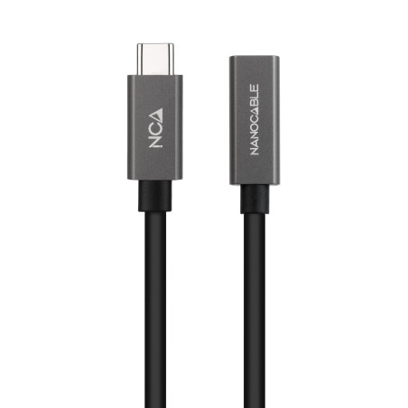 Cable usb tipo c nanocable 0.5m -  macho - hembra -  negro