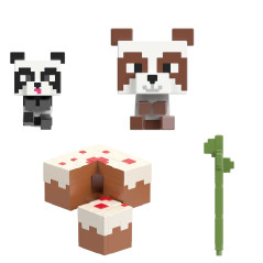 Figura mattel minecraft mob head mini panda casa de juegos