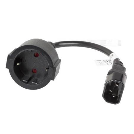 Cable lanberg adaptador iec 320 c14 -  schuko cee7 hembra 20cm