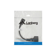 Lanberg CA-C14E-10CC-0018-BK cavo di alimentazione Nero 0,18 m Accoppiatore C14