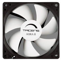 Tacens Aura II 9cm Case per computer Ventilatore Nero, Bianco
