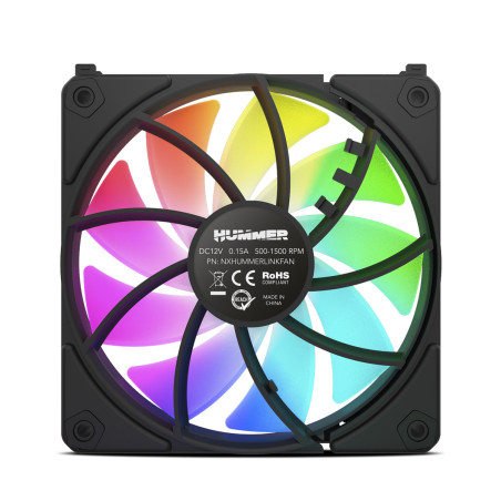 NOX Hummer NXHUMMERELINKBK sistema di raffreddamento per computer Case per computer Ventilatore 12 cm Nero 1 pz