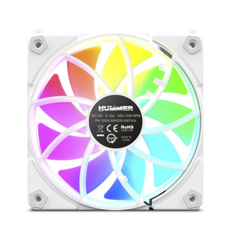 NOX Hummer NXHUMMERELINKWH sistema di raffreddamento per computer Case per computer Ventilatore 12 cm Bianco 1 pz