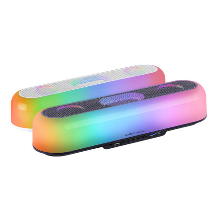 Barra de sonido bluetooth mars gaming msborb negro 20w iluminacion rgb 360