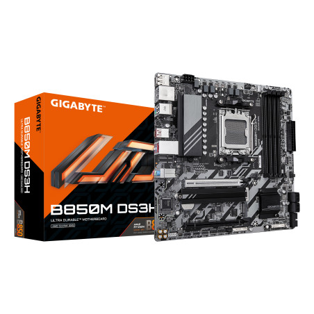 GIGABYTE B850M DS3H Scheda Madre - Processori AMD Ryzen Serie 9000, 16+2+2 fasi VRM digitali, fino a 8200MHz DDR5 (OC), 1xPCIe