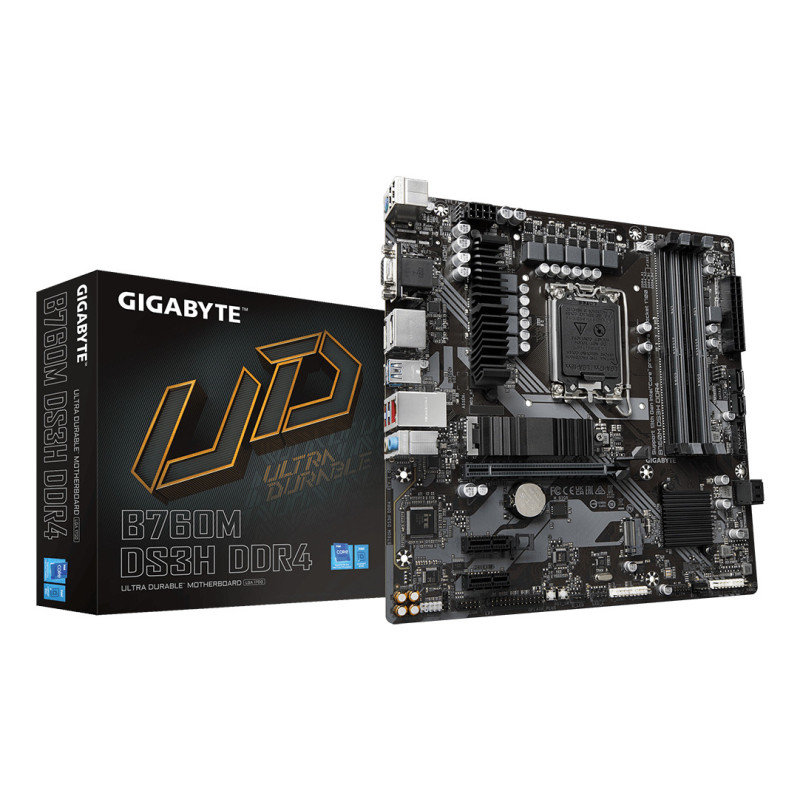 Placa base gigabyte b760m ds3h ddr4 1700 m - atx -  4x ddr4 -  4x sata 6gb - s -  3x usb 3.2 -  2x usb 2.0