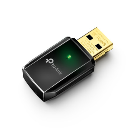Adaptador usb 2.0 dual band wifi ac600 2.4 ghz y 5ghz tp - link negro