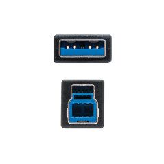 Nanocable 10.01.0802-BK cavo USB USB 3.2 Gen 1 (3.1 Gen 1) 2 m USB A USB B Nero