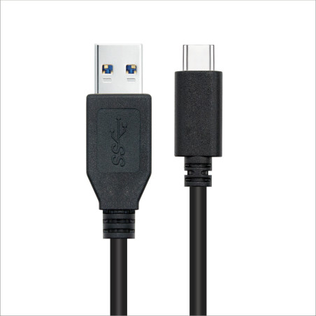 Cable usb(a) 3.1 a usb(c) 3.1 nanocable 1.5m negro -  macho a macho