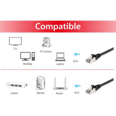 Equip 606105 cavo di rete Nero 3 m Cat6a S FTP (S-STP)