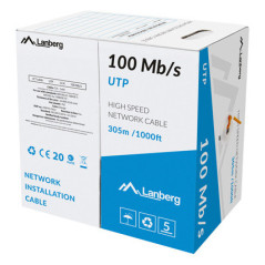 Bobina 100mb - s lanberg utp 305m solid cca naranja