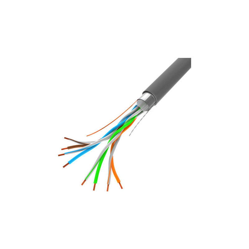Bobina 100mb - s lanberg ftp rj45 solido cca awg24 305m gris