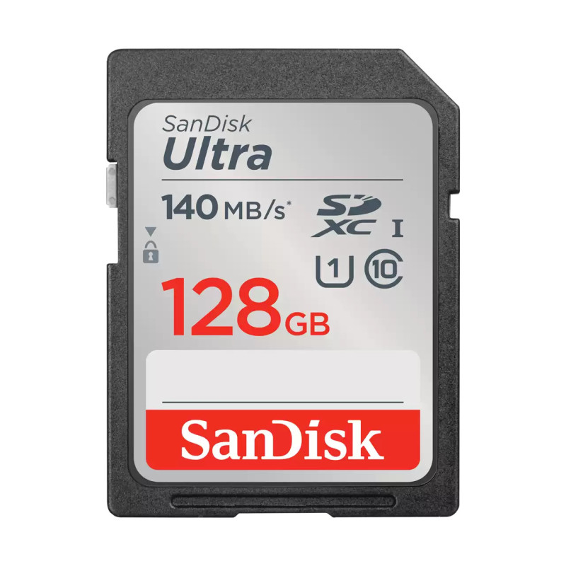 Tarjeta de memoria secure digital sdxc sandisk ultra - 128gb - clase 10 - sdxc - 140mb - s