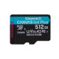 Tarjeta memoria micro secure digital sd xc 512gb kingston canvas go! plus clase 10 uhs - i u3 + adaptador sd