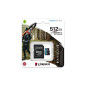 Tarjeta memoria micro secure digital sd xc 512gb kingston canvas go! plus clase 10 uhs - i u3 + adaptador sd