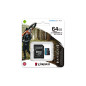Memoria micro sdxc 64gb kingston canvas go uhs - i cl10 r: 170mb - s  w:70mb - s + adaptador sd