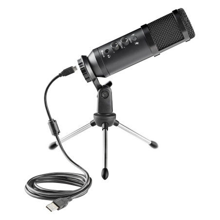 Microfono ngs gmicx - 110 negro usb tipo c -  jack 3.5mm -  incluye tripode -  20khz